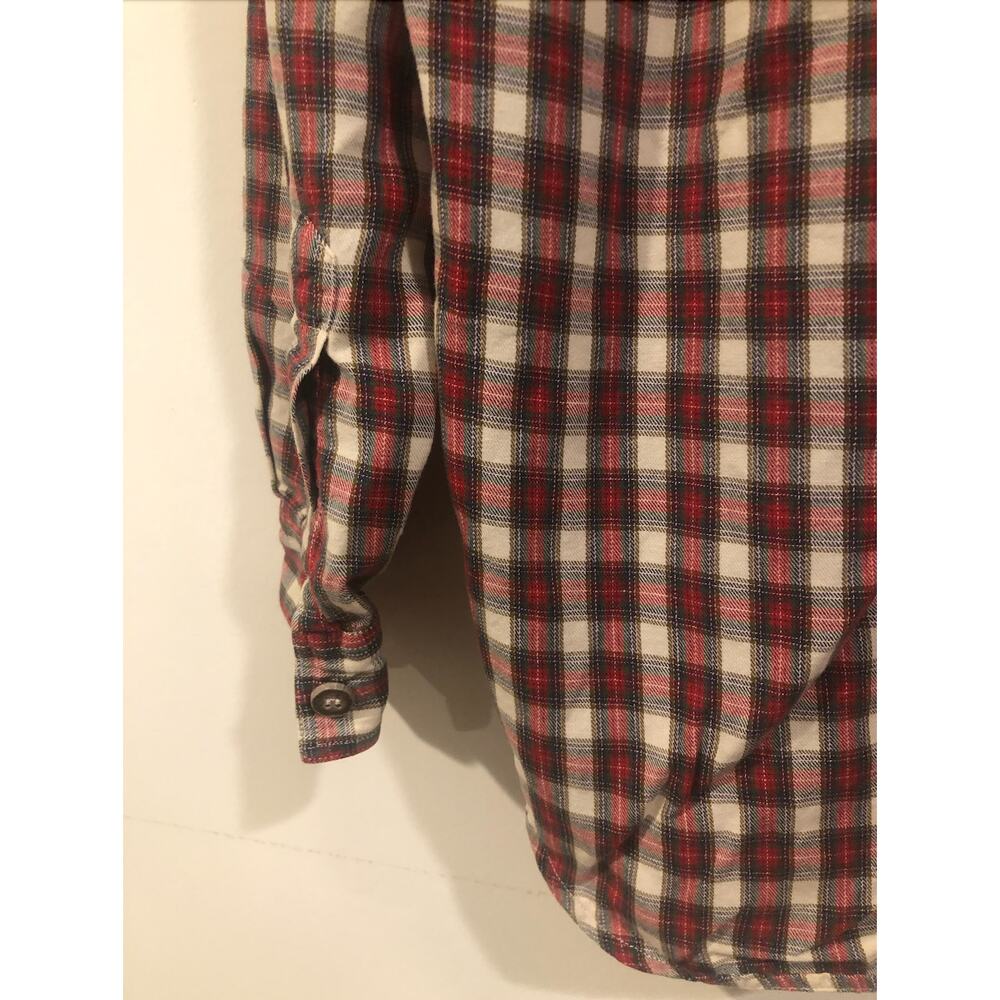 EUC Womens Vintage Liz Claiborne 90s Liz Sport Red Plaid Cotton Top Button Down - Picture 6 of 6